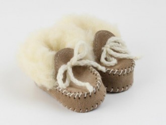 Handmade Natural Sheepskin Baby Booties
