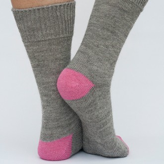 Cheshire Men's Short Alpaca Blend Sock Grey/Pink