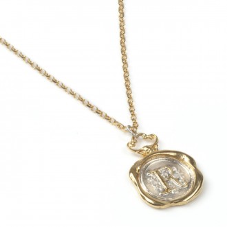 Personalised Gold Wax Seal Necklace