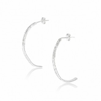 Karma Hoop Earrings in Sterling Silver (large)