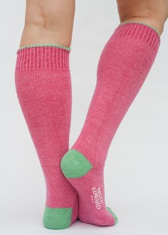 Brocklesby Woman's Alpaca Socks Pink/Green