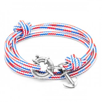 Project-RWB Red White And Blue Clyde Silver and Rope Bracelet