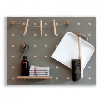 Peg-it-all Little Pegboard - Wall-mounted Storage Panel in Grey