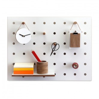 Peg-it-all Little Pegboard - Wall-mounted Storage Panel in white