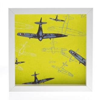 Spitfire Framed print yellow